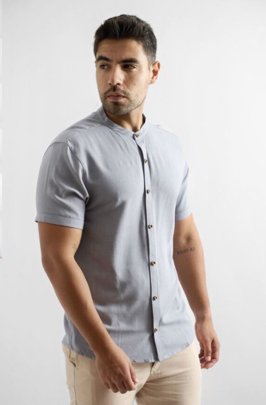 CAMISA LINO GRIS